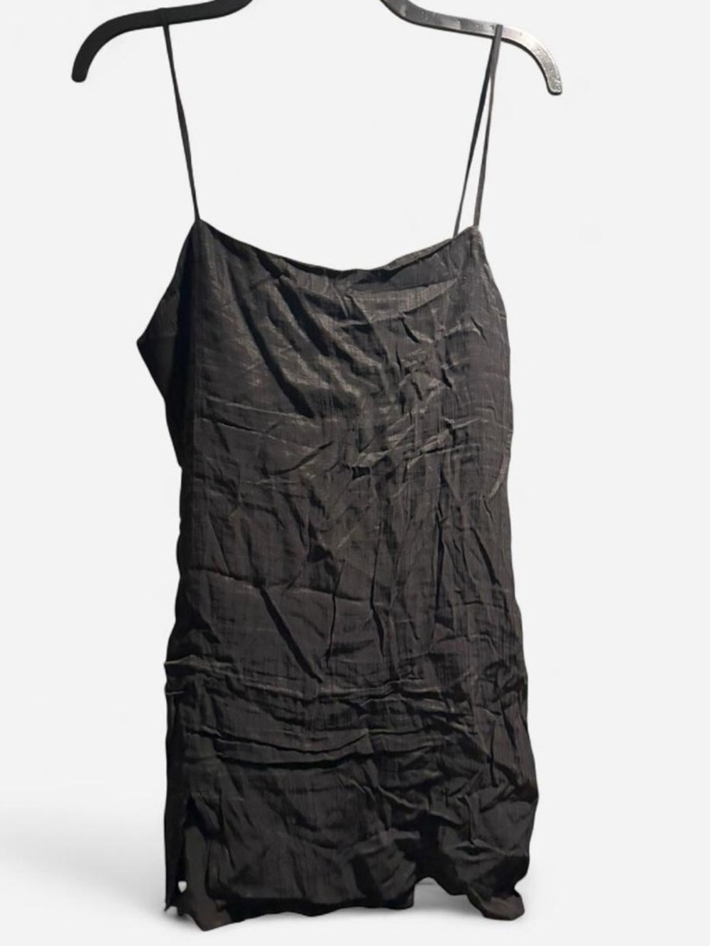 Zara black linen mini dress